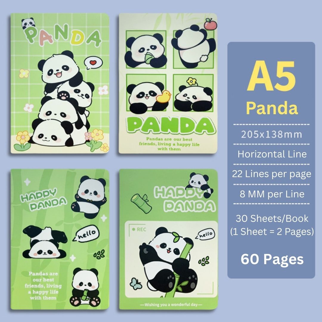 Cute Cartoon A5 Notebook –Set of 4