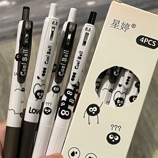 🖤 Coal Ball Cute Gel Pens-Set of 4