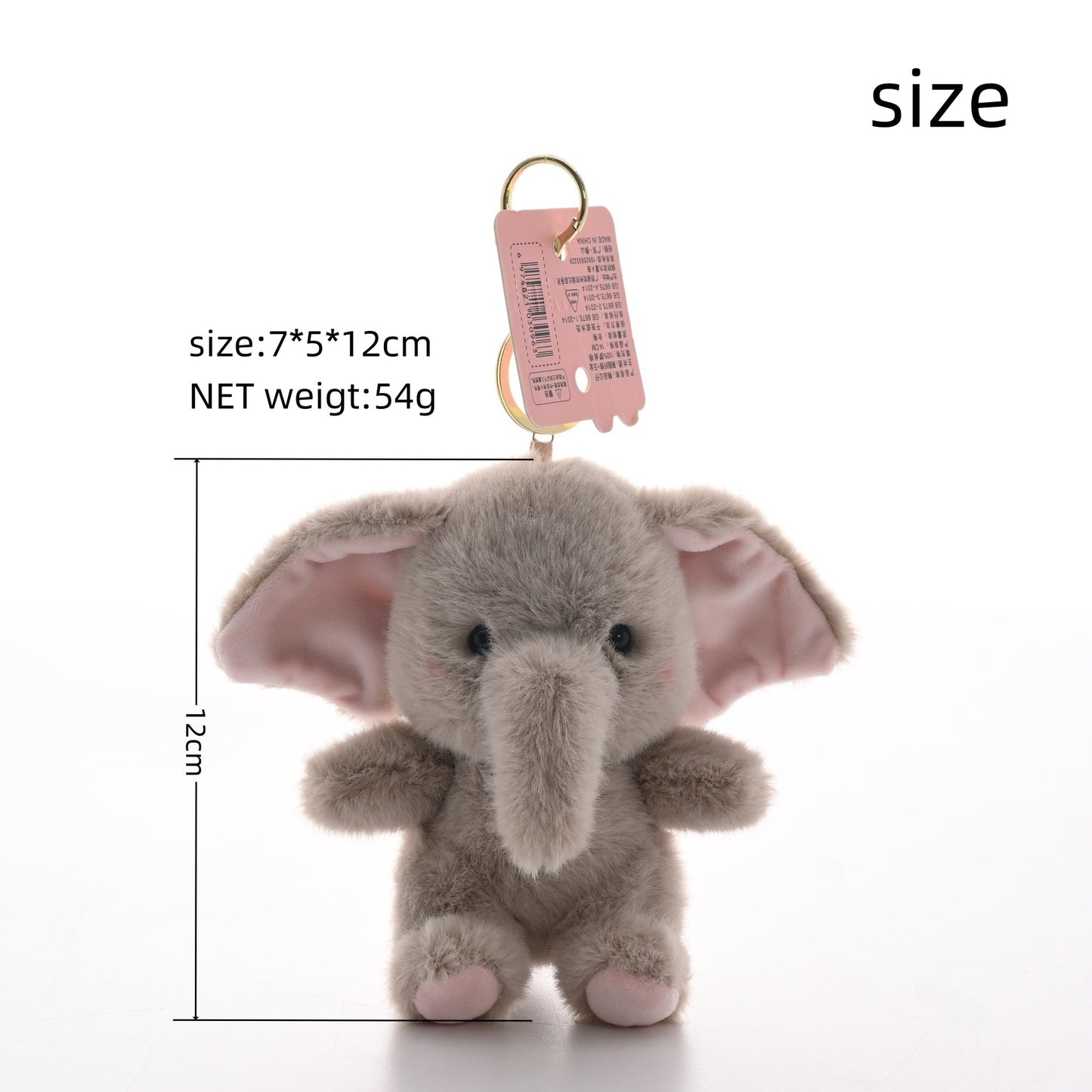 Elephant Plush toy keychain