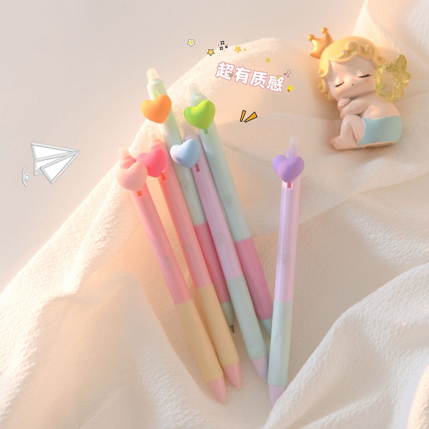 Kawaii Heart Pop Gel Pens – Pastel Colors
