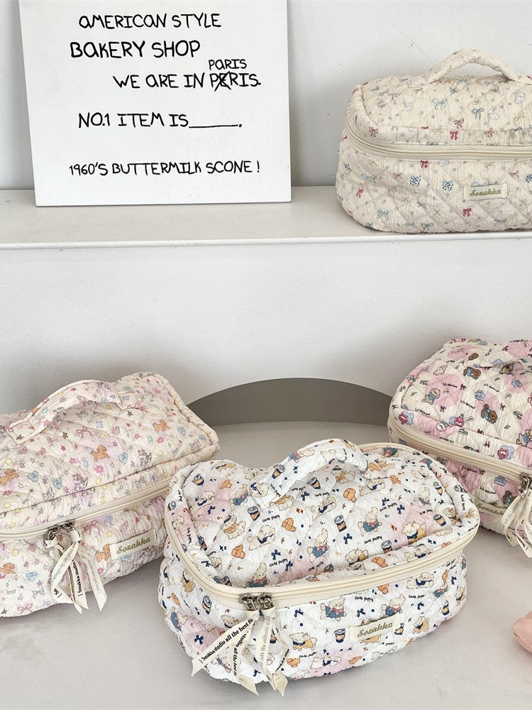 Korean Aesthetic Makeup Pouch β Cute Pinteresty Cosmetic Bag for Travel & Daily Use