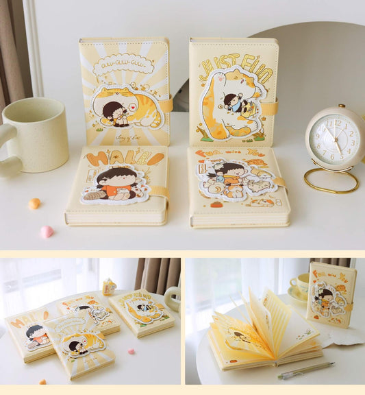 “Home with Cats” Magnetic PU Diary