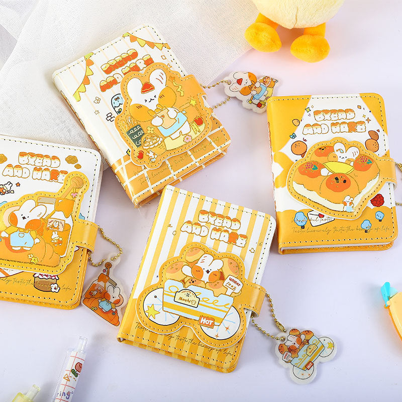 Mini Cute Bunny & Bread Cartoon Magnetic Memo Notebook