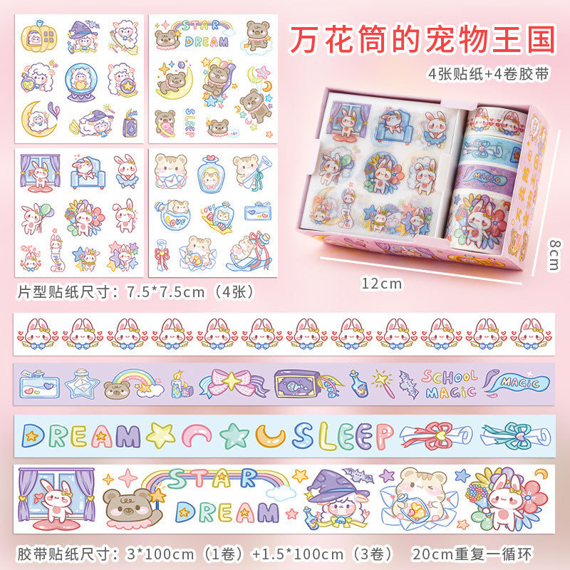 Kawaii sticker box with washi tapes