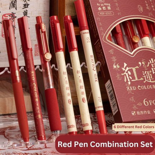 Soft Grip Red Gel Pen Set