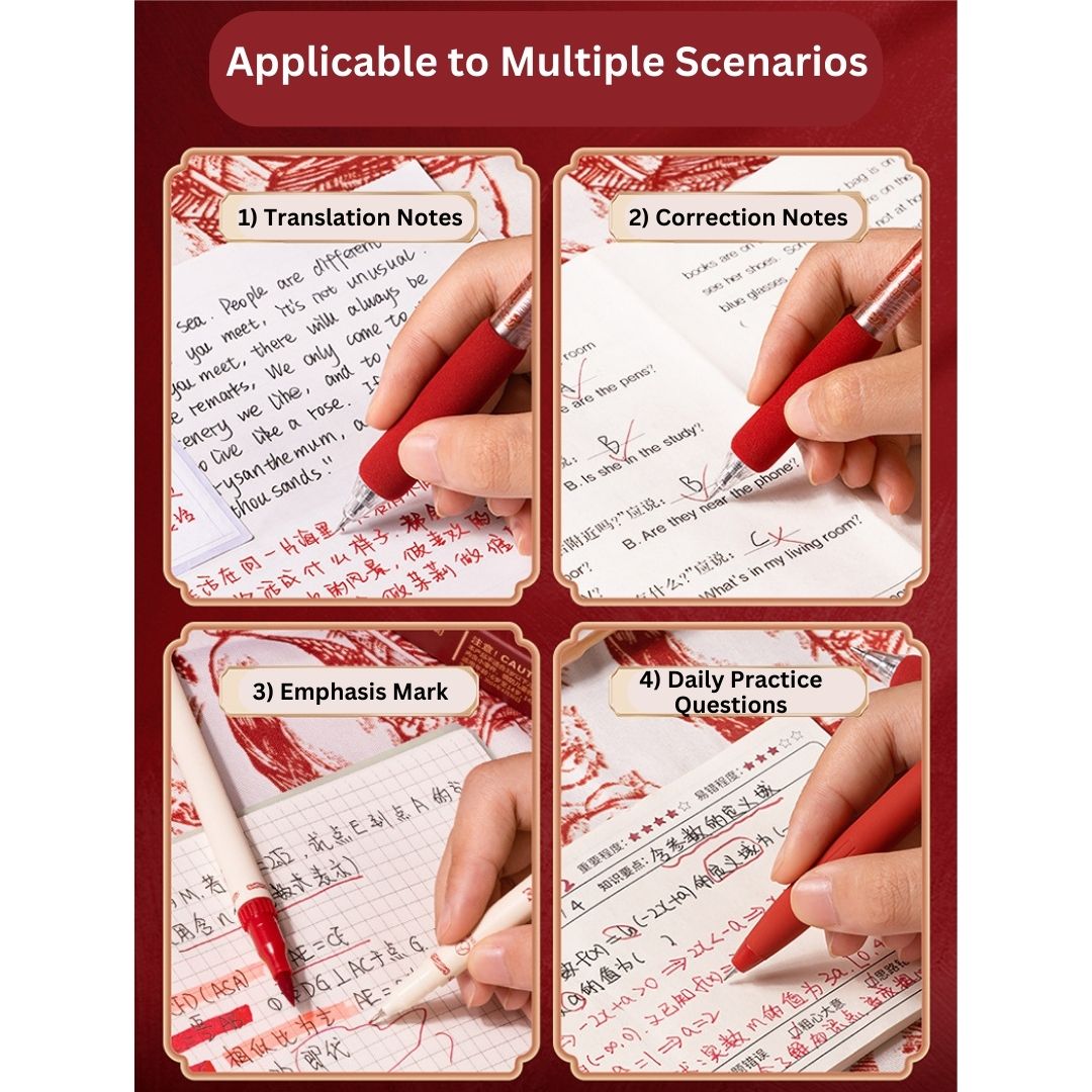 Soft Grip Red Gel Pen Set