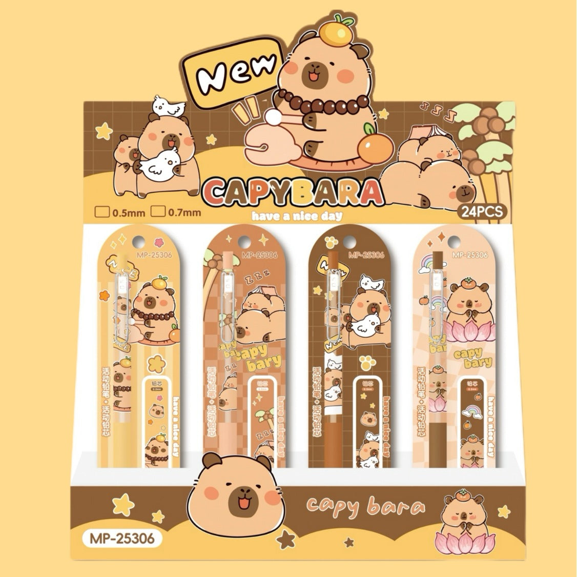 Cartoon mechanical pencils with led box