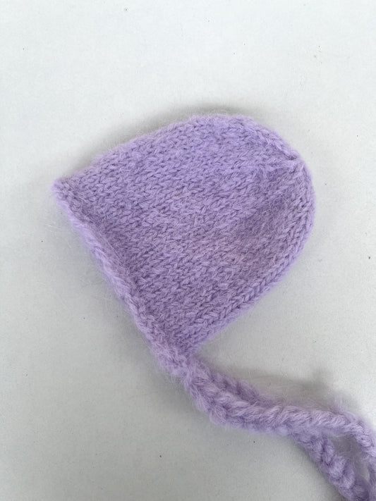 Lilac Knit Newborn Bonnet