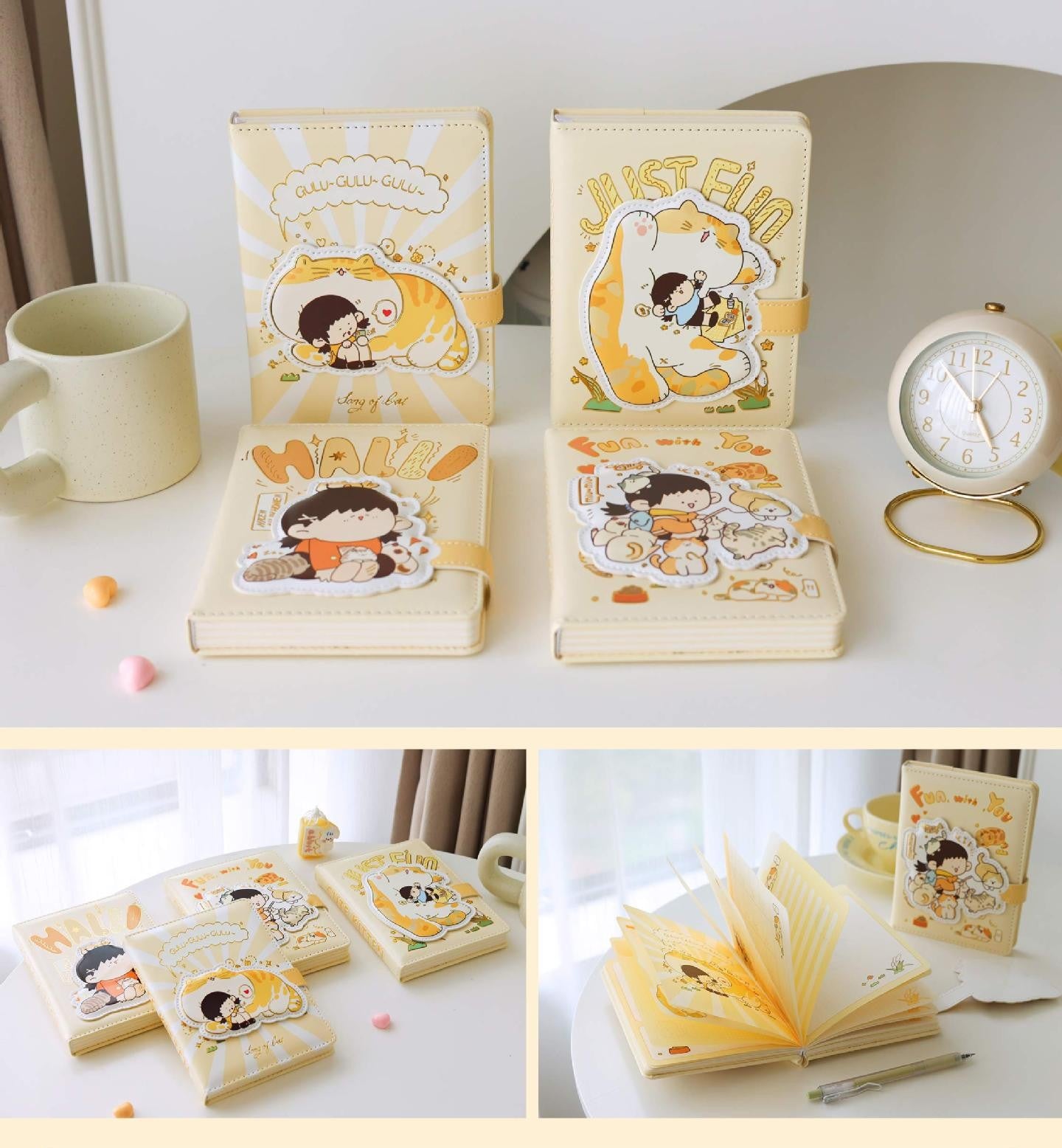 “Home with Cats” Magnetic PU Diary