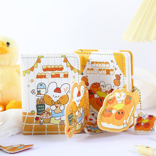 Mini Cute Bunny & Bread Cartoon Magnetic Memo Notebook