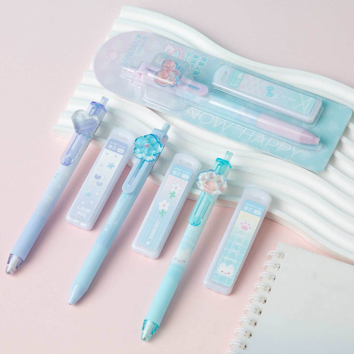 Paw & Bow Mechanical Pencil with led box