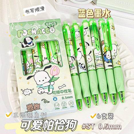 Sanrio Erasable Pens (6pcs Pack)-Blue ink