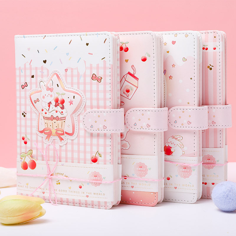 Korean Cherry Magnetic Diary with Color Pages