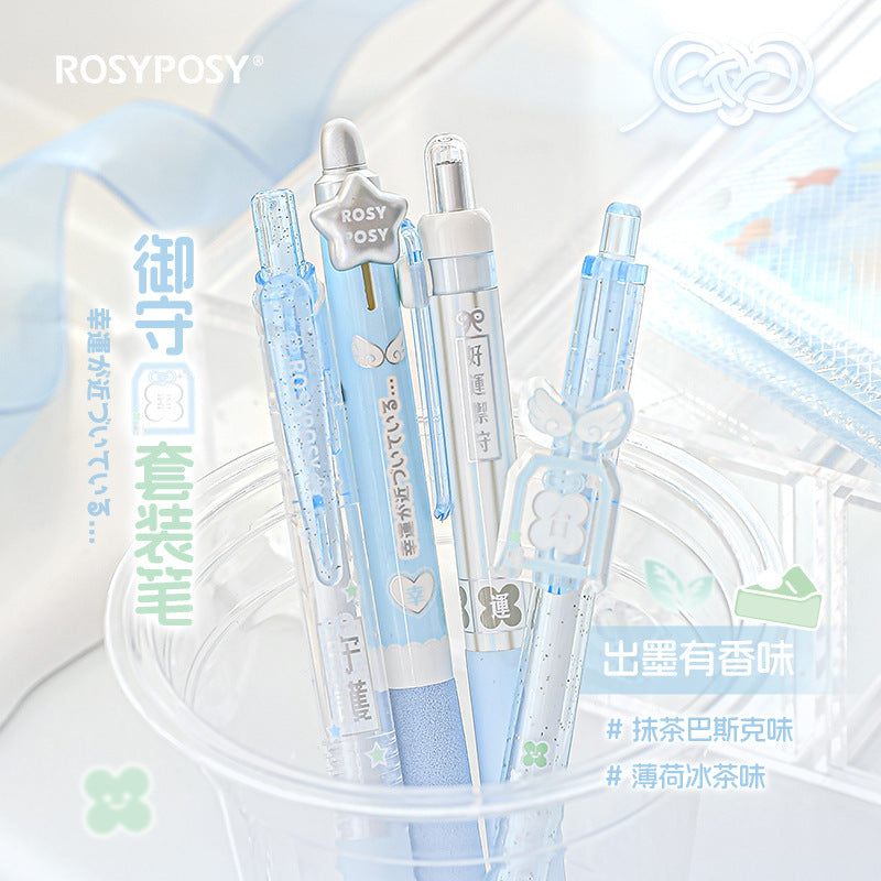 RosyPosy Soft Scented Black Ink Pen-Set of 4