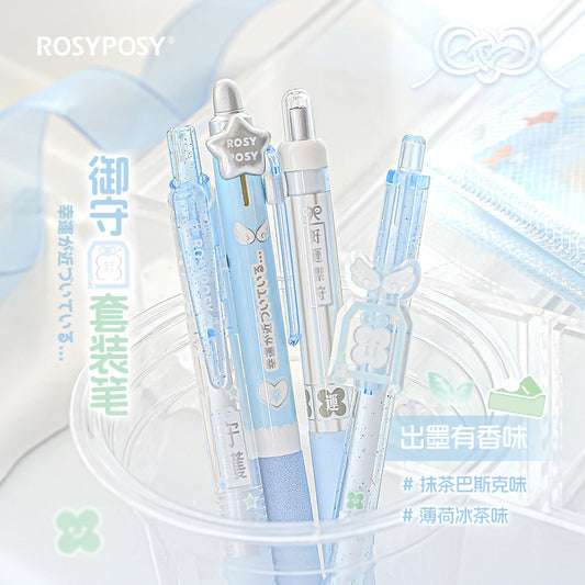 RosyPosy Soft Scented Black Ink Pen-Set of 4