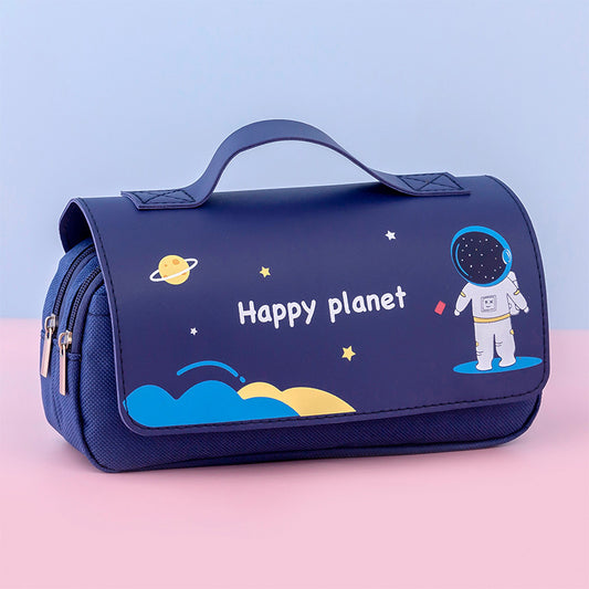 Happy Planet Double-Layer Pencil Case