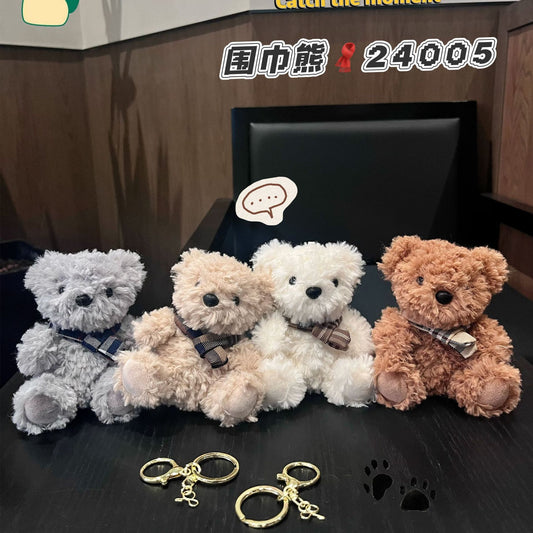 Teddy Plush Toy keychain with Scarf